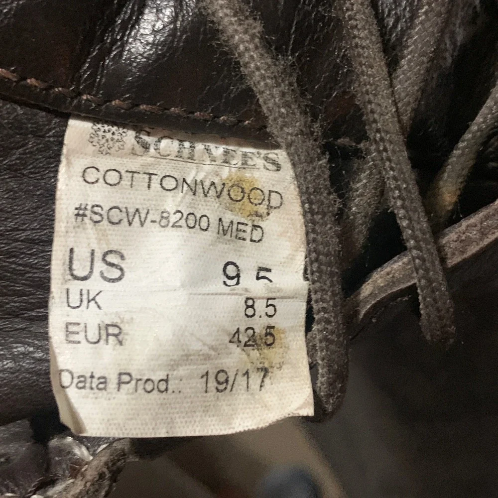 Schnees Cottonwood Dark Brown Leather Vibram Work Boots SCW-8200 Mens 9.5 Schnee main image 4
